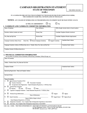 Wisconsin Campaign Registration Statement