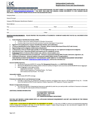 Independent Contractor Registration Form
