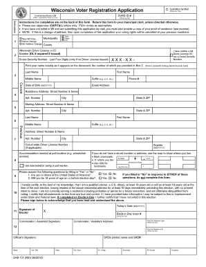 Wisconsin Voter Registration Application