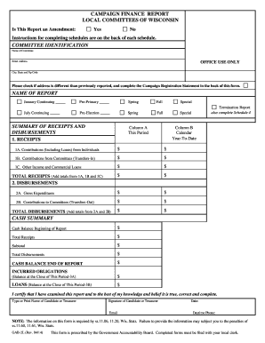 Wisconsin Campaign Finance Report