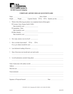 Coronary Artery Disease Questionnaire