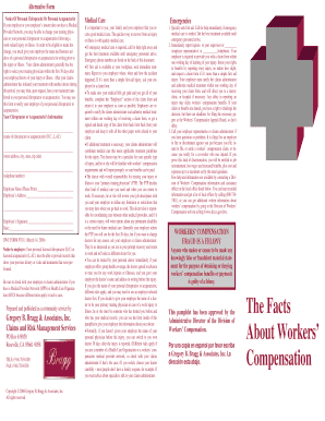 Notice of Personal Chiropractor or Acupuncturist Medical Care