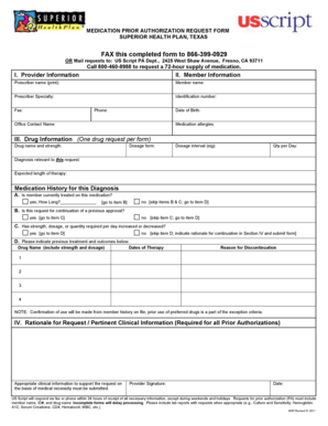 Medication Prior Authorization Request Form