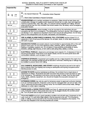 School General Health & Safety Inspection Checklist