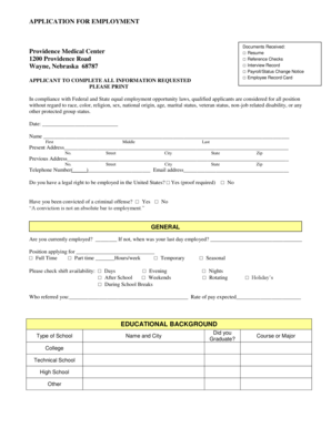 Employment Application Form