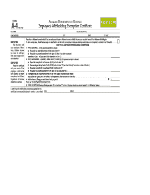 Alabama Employee’s Withholding Exemption Certificate