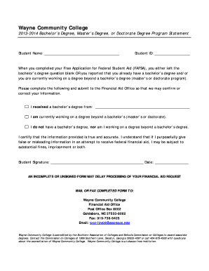 Wayne Community College Degree Program Statement
