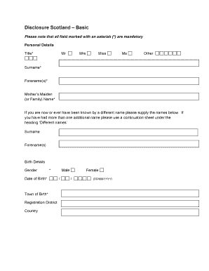 Disclosure Scotland Basic Check Application