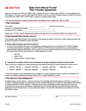 State Farm Mutual Funds Plan Transfer Agreement