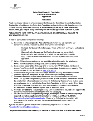 Boise State University Foundation Scholarship Application