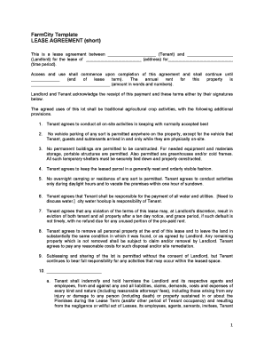 FarmCity Lease Agreement