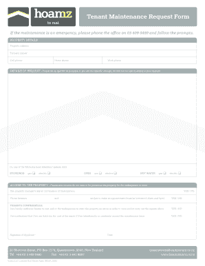 Tenant Maintenance Request Form