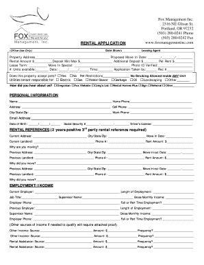 Rental Application Form