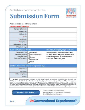 Scotiabank Convention Centre Submission Form