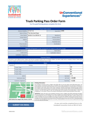Truck Parking Pass Order Form