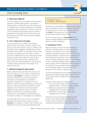 Chart Screening Form