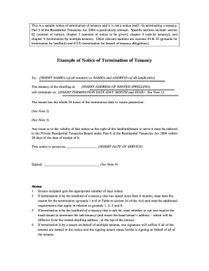 Notice of Termination of Tenancy