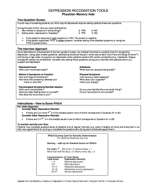 Patient Health Questionnaire (PHQ-9) Form