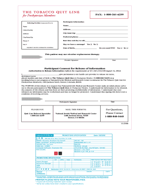 Tobacco Quit Line Referral Form