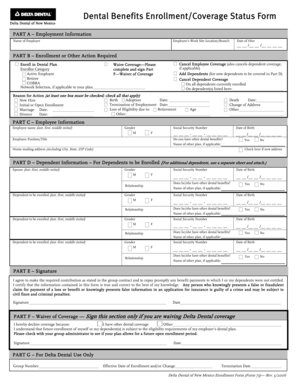 Delta Dental of New Mexico Enrollment Form