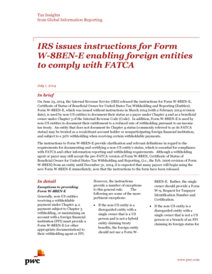 IRS Form W-8BEN-E Instructions