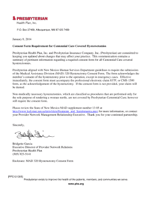 Hysterectomy Consent Form