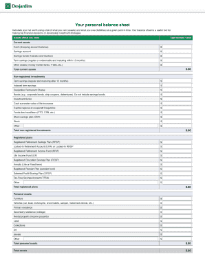 Personal Balance Sheet