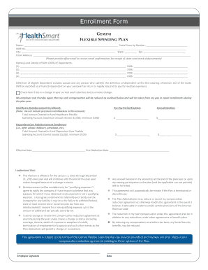 Flexible Spending Plan Enrollment Form