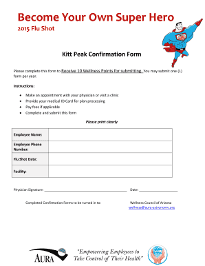 Flu Shot Confirmation Form