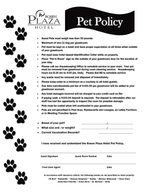 Rosen Plaza Hotel Pet Policy