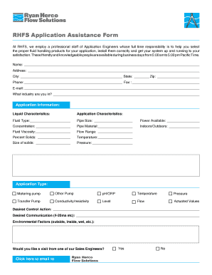 RHFS Application Assistance Form