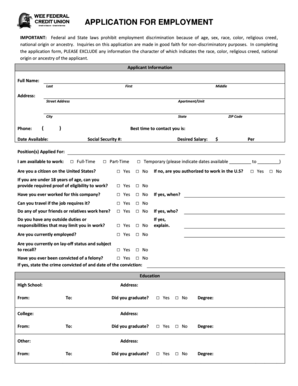 Employment Application Form