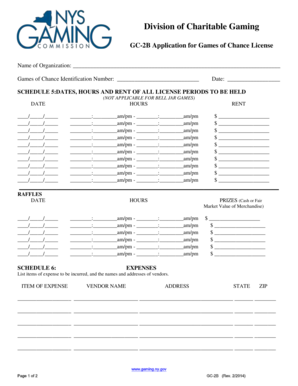 GC-2B Application for Games of Chance License