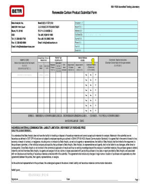 Renewable Carbon Product Submittal Form