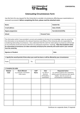 Extenuating Circumstances Form