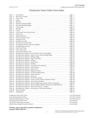 Production Door Order Form