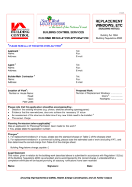 Building Notice Application for Window Replacement