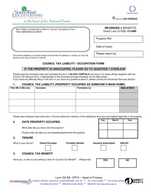 UK Council Tax Liability Form