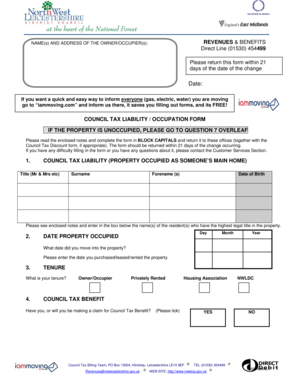 Council Tax Liability Form