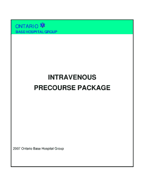 INTRAVENOUS PRECOURSE PACKAGE ONTARIO - RPPEO