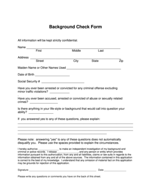 Background Check Form
