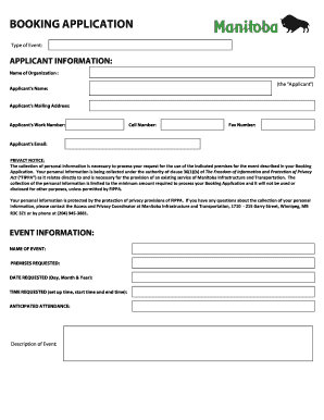 Manitoba Event Booking Application