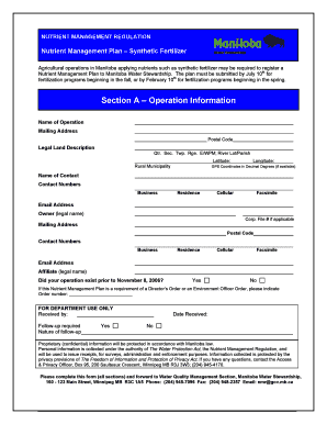 Nutrient Management Plan – Synthetic Fertilizer