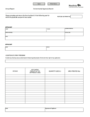 Pesticide Use Permit Annual Report