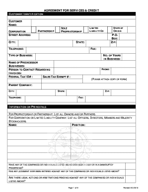 Service and Credit Agreement