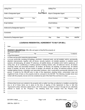Louisiana Residential Agreement to Buy or Sell