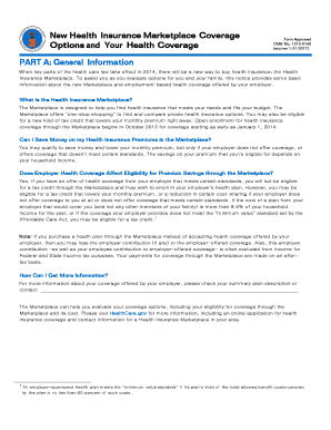 Health Insurance Marketplace Coverage Options Notice