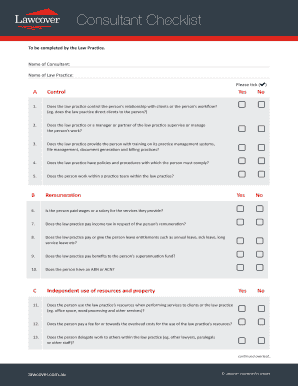 Consultant Checklist