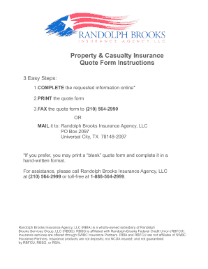 Personal Auto and Homeowner Insurance Quote Form