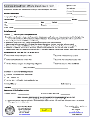 Colorado Data Request Form